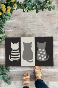 Valerine Life Patimal Kapı Nöbeti Welcome Hoş Geldiniz Gri Dijital Baskılı Kapı Önü Paspası 45x70cm