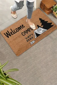 Valerine Life Mutlu Kamp Temalı Welcome Kapı Önü Paspası 45x70cm