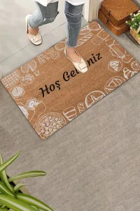 Valerine Life Pasta ve Turta Figürlü Hoş Geldiniz Kapı Önü Paspası 45x70cm