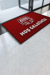 Valerine Life Pastahane Pastacı Mercan Kırmızı Hoş Geldiniz Kapı Önü Paspası 45x70cm