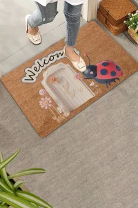 Valerine Life Şans Kapında Uğur Böceği Welcome Kapı Önü Paspası 45x70cm