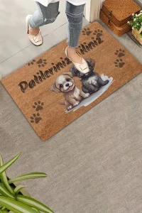 Valerine Life Sevimli Yavru Köpekler Patilerinizi Silin Kapı Önü Paspası 45x70cm