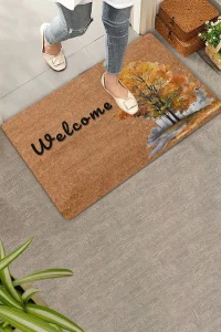 Valerine Life Sonbahar Çınar Ağacı Welcome Kapı Önü Paspası 45x70cm