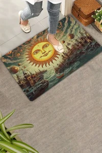 Valerine Life Sürrealizm Güneş Temalı Kapı Önü Paspası 45x70cm