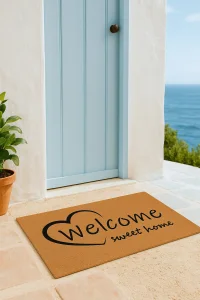 Valerine Life Velür Coco Dokulu Welcome Hoş Geldiniz Kapı Önü Dış Mekan Paspası 45x70cm 27YCM260119