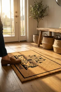 Valerine Life Velür Doku Coco Görünüm Malikânemiz Balkon Bahçe Dış Kapı Önü Paspası 45x70cm Kaymaz