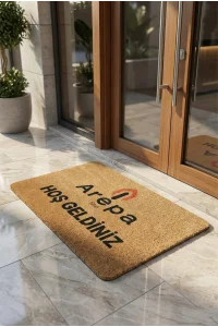 Valerine Life Velür Coco Görünüm Kişiye Firmaya Özel Logolu Ev Ofis İşyeri Kapı Önü Paspası 45x70cm