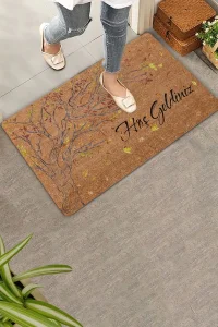 Valerine Life Yaprak Dökümü Ağaç Temalı Hoş Geldiniz Kapı Önü Paspası 45x70cm