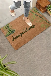 Valerine Life Yeşil Bambu Ağacı Hoş Geldiniz Kapı Önü Paspası 45x70cm