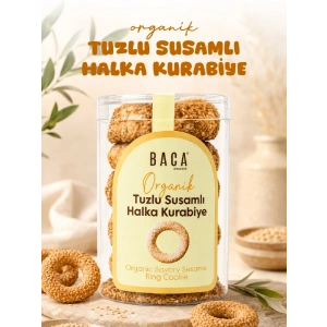 Organik Tuzlu Susamlı Halka Kurabiye 100g