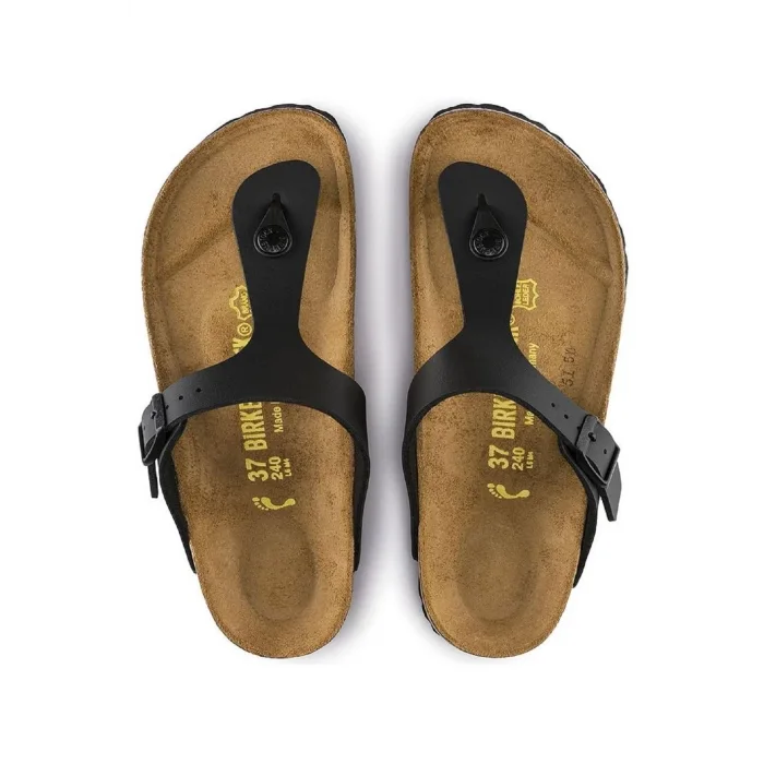 Gizeh Birko Flor Parmak Arası Unisex Geniş Kalıp Siyah Terlik