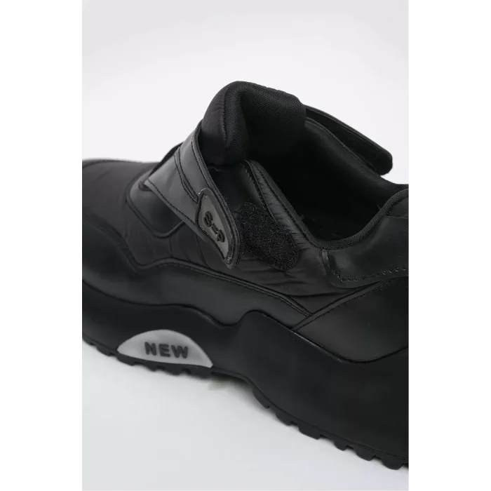 Mona Paraşüt Kumaş Vegan Deri Sneakers Fashion Siyah Spor Ayakkabı 45023