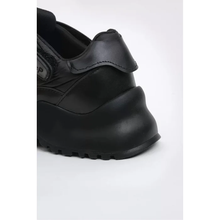 Mona Paraşüt Kumaş Vegan Deri Sneakers Fashion Siyah Spor Ayakkabı 45023