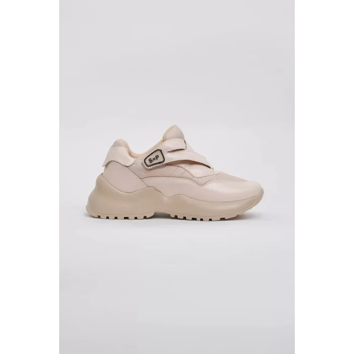 Mona Paraşüt Kumaş Vegan Deri Sneakers Cırtlı Fashion Spor Ayakkabı 45023