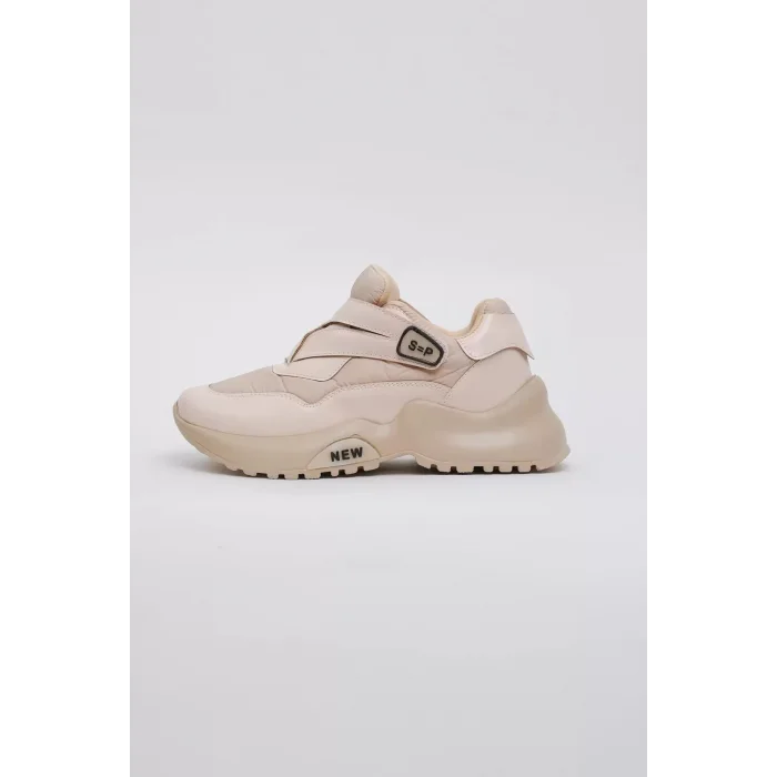 Mona Paraşüt Kumaş Vegan Deri Sneakers Cırtlı Fashion Spor Ayakkabı 45023