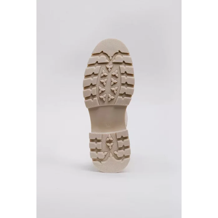 Capri Vegan Deri Termal Kauçuk Krem Rengi Yarım Bot 45027