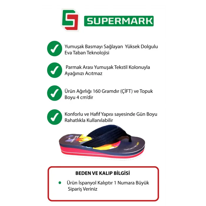 Kadın Eva Yüksek Tabanlı Tesktil Kolonlu Ultra Hafif Parmak Arası Plaj Terliği 45013