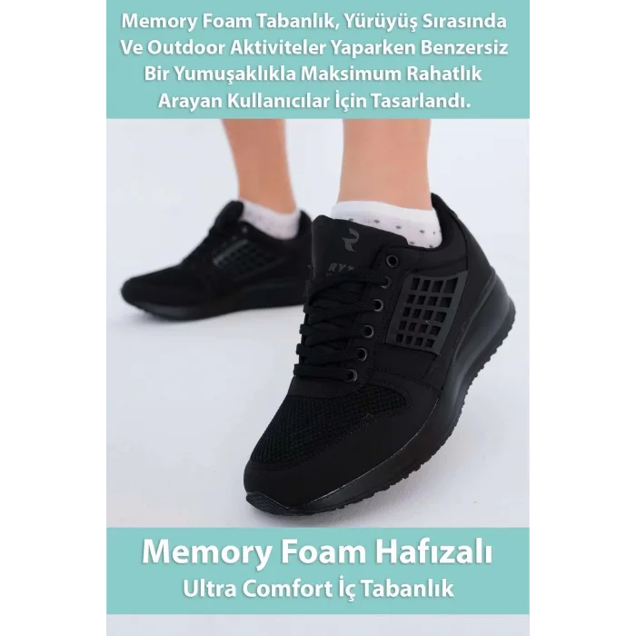 Supermark RYT Roma Ultra Comfort Memory Günlük&Koşu Siyah Kadın Spor Ayakkabı 45008