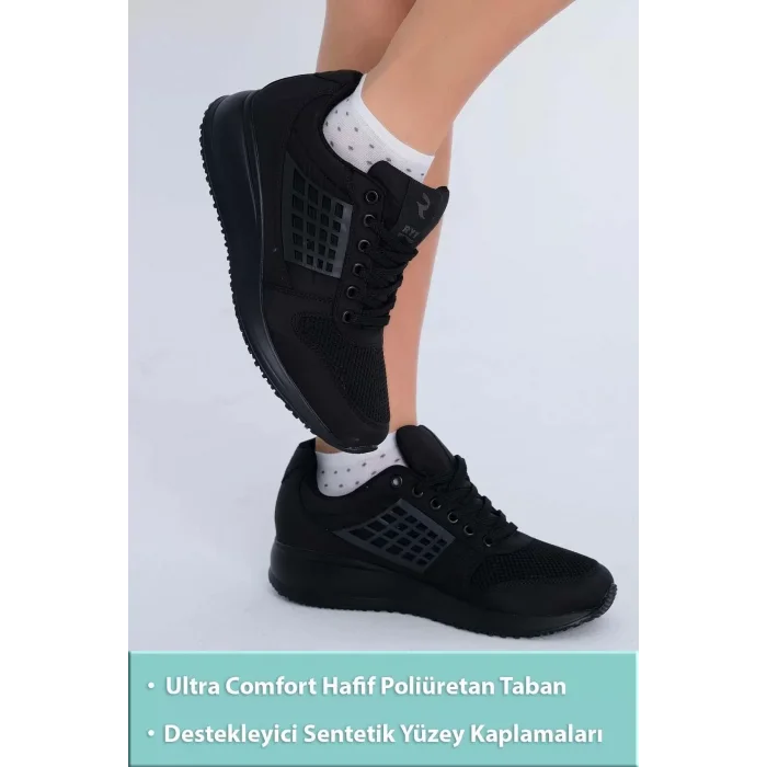 Supermark RYT Roma Ultra Comfort Memory Günlük&Koşu Siyah Kadın Spor Ayakkabı 45008