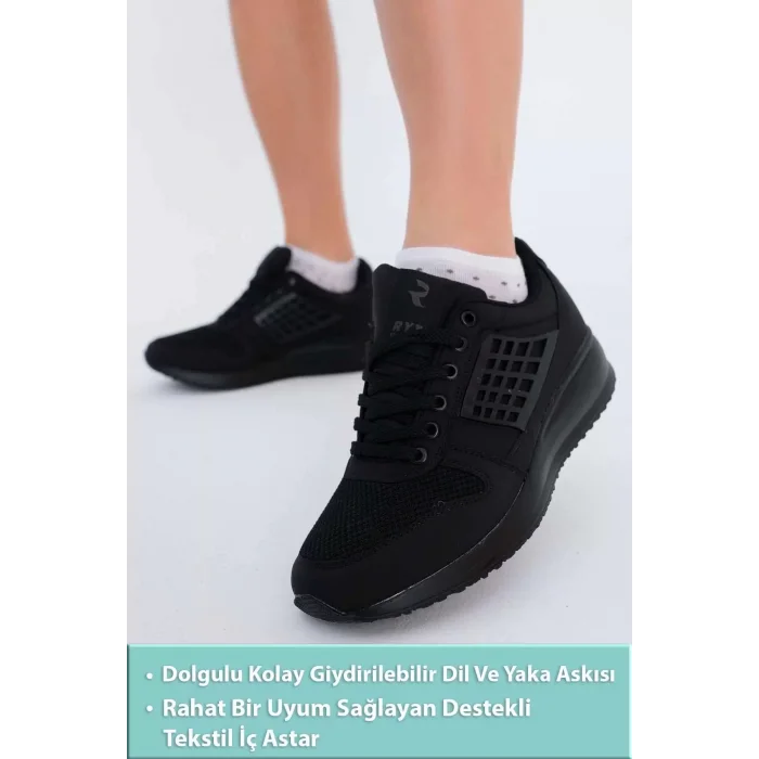 Supermark RYT Roma Ultra Comfort Memory Günlük&Koşu Siyah Kadın Spor Ayakkabı 45008