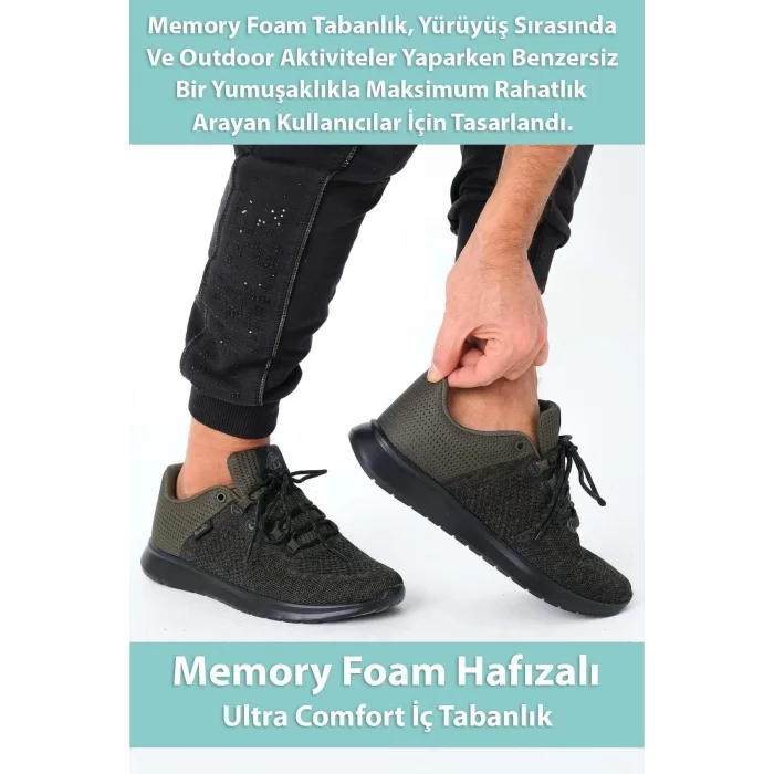Supermark North Of Wild Mustang Tekstil Ultra Comfort Memory Foam Haki Erkek Spor Ayakkabı 45001