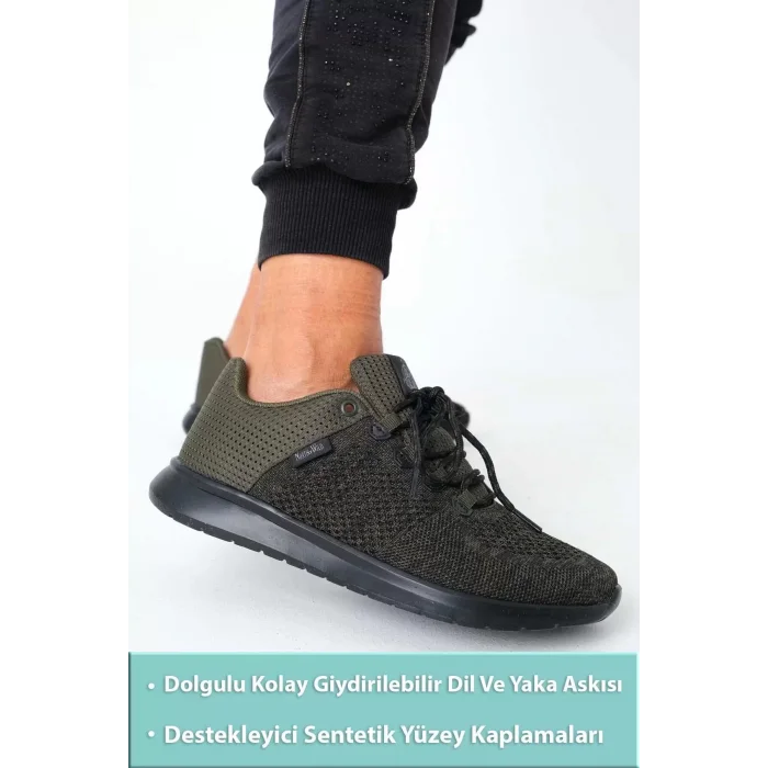 Supermark North Of Wild Mustang Tekstil Ultra Comfort Memory Foam Haki Erkek Spor Ayakkabı 45001