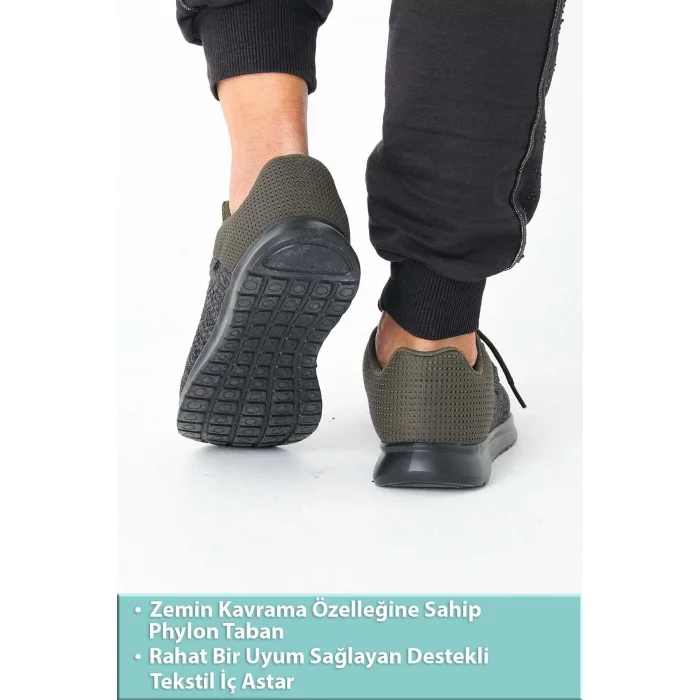 Supermark North Of Wild Mustang Tekstil Ultra Comfort Memory Foam Haki Erkek Spor Ayakkabı 45001