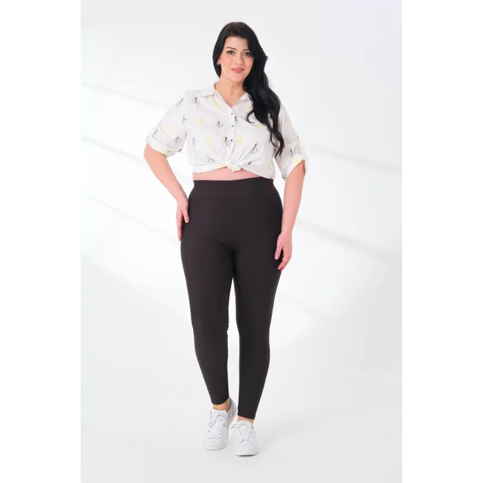 Lady Majestic Flora Toparlayıcı Push Up Büyük Beden Tayt 2116