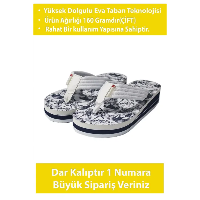 Hafif Yüksek Topuklu Parmak Arası Deniz Havuz Banyo Bahçe Kumsal Kadın Terliği 45016