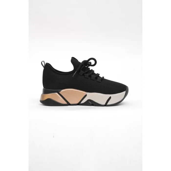 Kalın Taban Outdoor Kadın Sneaker Siyah Ayakkabı 45020