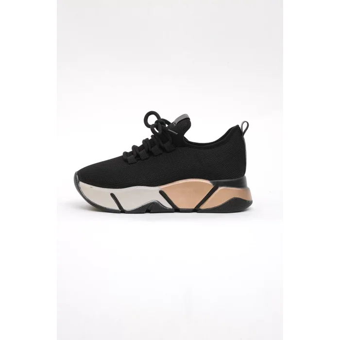 Kalın Taban Outdoor Kadın Sneaker Siyah Ayakkabı 45020