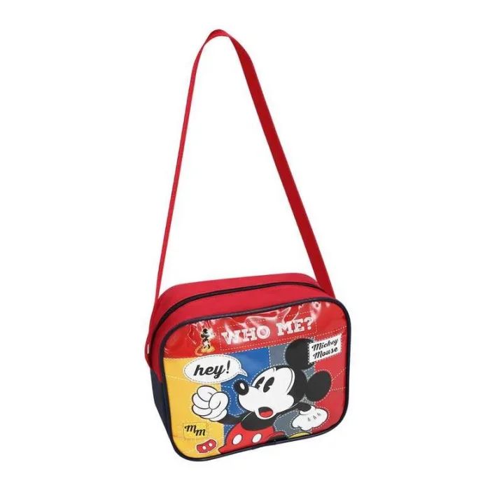 Disney Mickey Mouse Lisanslı Beslenmeli İlkokul Çantası Kırmızı Siyah Wide Who Me