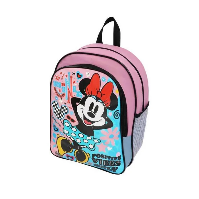 Disney Minnie Mouse Lisanslı Beslenmeli İlkokul Çantası Turkuaz Pembe Wide Positive