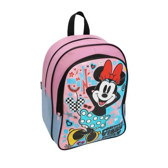 Disney Minnie Mouse Lisanslı Beslenmeli İlkokul Çantası Turkuaz Pembe Wide Positive