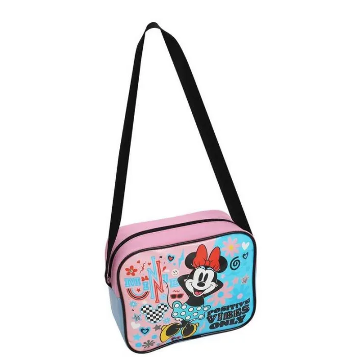 Disney Minnie Mouse Lisanslı Beslenmeli İlkokul Çantası Turkuaz Pembe Wide Positive