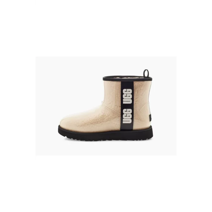 UGG Krem Kadın / Kız Bot 1113190 W Classic Clear Mini Natural / Black (naturel/sıyah)