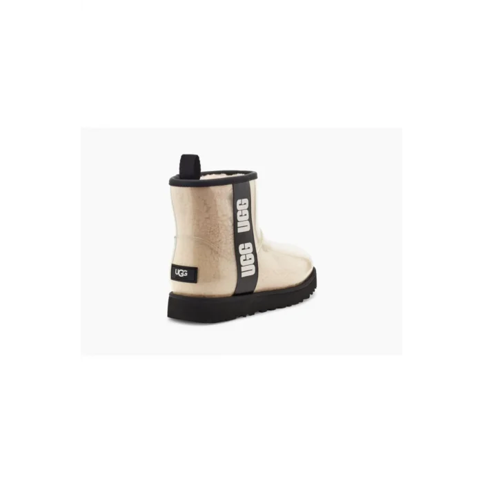 UGG Krem Kadın / Kız Bot 1113190 W Classic Clear Mini Natural / Black (naturel/sıyah)