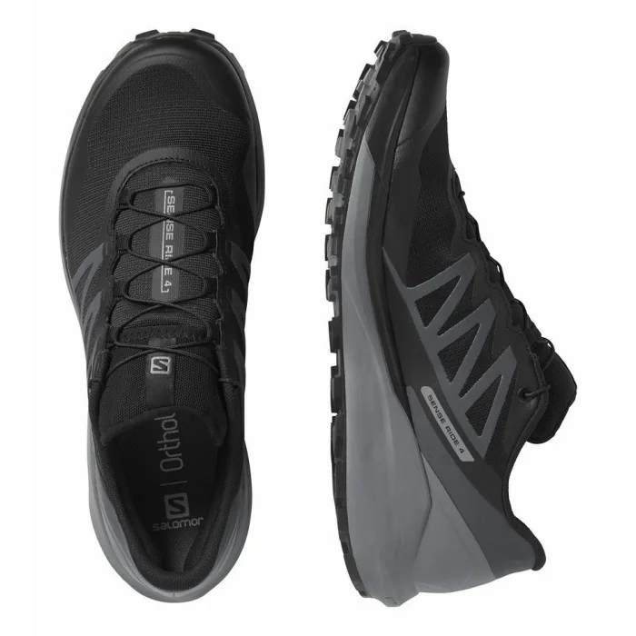 Salomon Sense Ride 4 Siyah Gri Arazi Erkek Koşu Ayakkabısı 412938