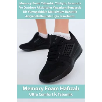 Supermark RYT Roma Ultra Comfort Memory Günlük&Koşu Siyah Kadın Spor Ayakkabı 45008