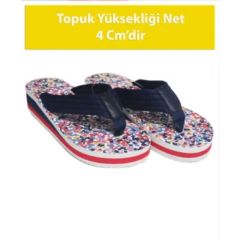 Hafif Yüksek Topuklu Parmak Arası Deniz Havuz Banyo Bahçe Kumsal Kadın Terliği 45016