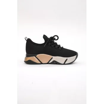 Kalın Taban Outdoor Kadın Sneaker Siyah Ayakkabı 45020