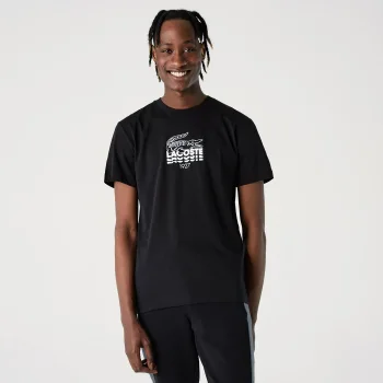 Erkek Siyah Regular Fit Bisiklet Yaka Baskılı Siyah T-Shirt Koszulka Tricko Polo TH1228-031