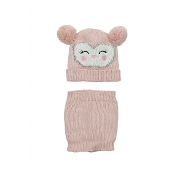 Kinetix Owl Set-g-2pr Pudra Kız Çocuk Atkı Bere OWL SET-G-2PR