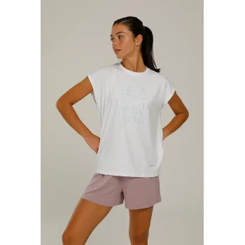 Lumberjack Lucy Slogan T-shır Kadın Kısa Kol Beyaz Baskılı T-shirt CT1014