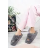 Hafif Eva Taban Peluş Terlik , Çeyizlik Kadın Füme Ev Terliği 45017