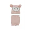 Kinetix Owl Set-g-2pr Pudra Kız Çocuk Atkı Bere OWL SET-G-2PR