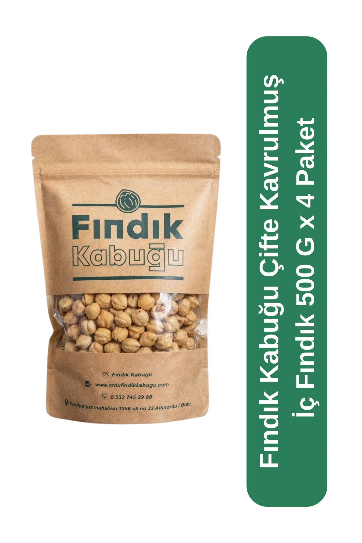 Fındık Kabuğu Çifte Kavrulmuş İç Fındık 500 G x 4 Paket