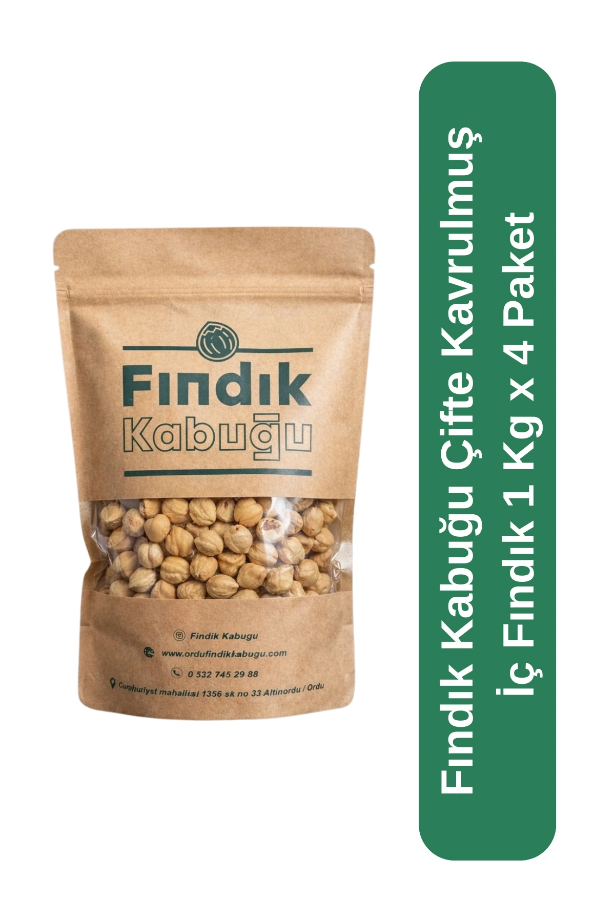 Fındık Kabuğu Çifte Kavrulmuş İç Fındık 1 Kg x 4 Paket