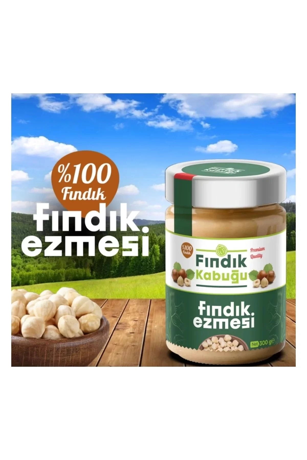 Fındık Kabuğu %100 Fındık Ezmesi 300 gr x 4 Paket