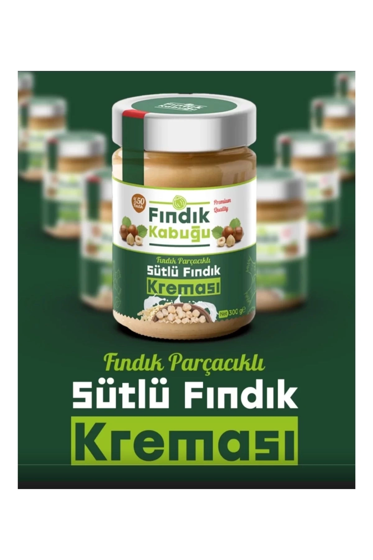 Fındık Kabuğu Parçacıklı Sütlü %50 Fındık Kreması 300 gr x 2 Paket